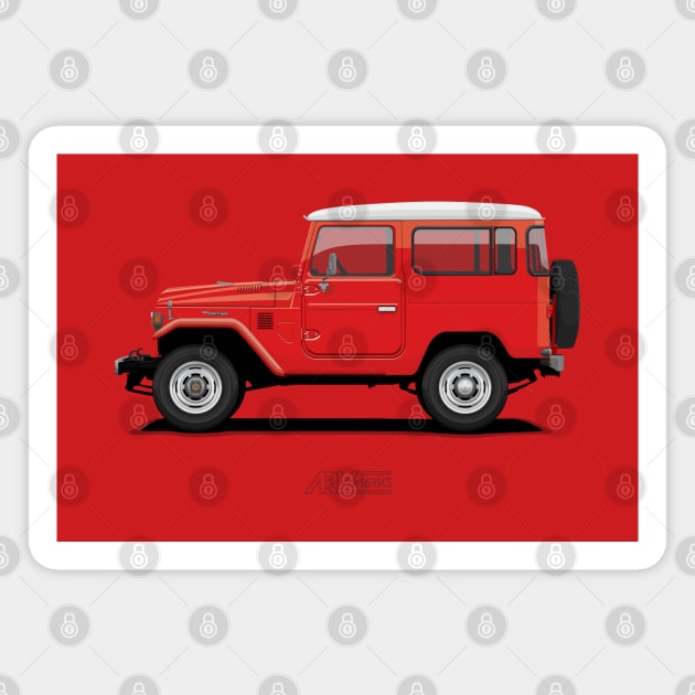 Land Cruiser FJ40 HardTop Red Magnet by ARVwerks